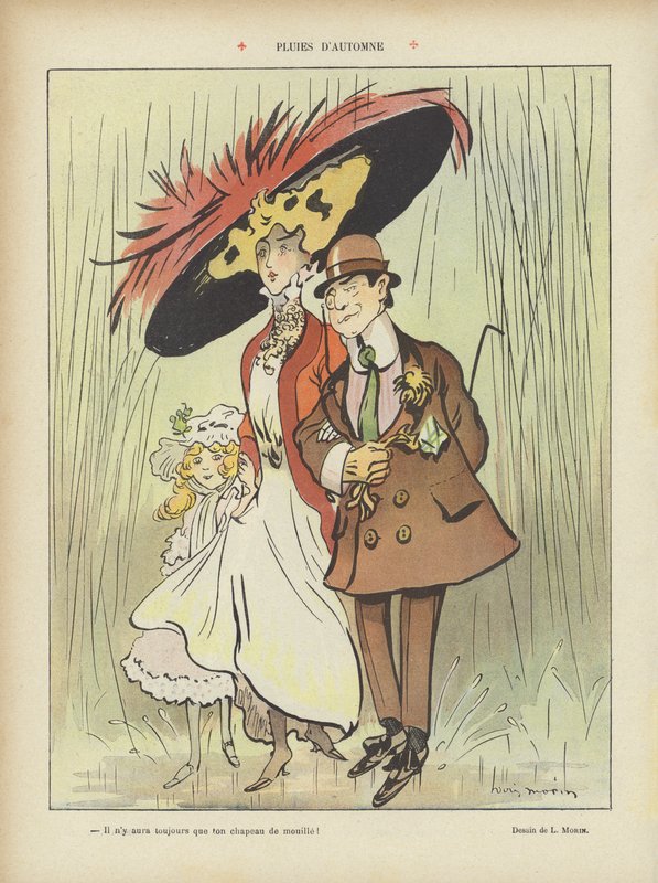 Őszi esők. Illusztráció Le Rire alkotó: Louis Morin