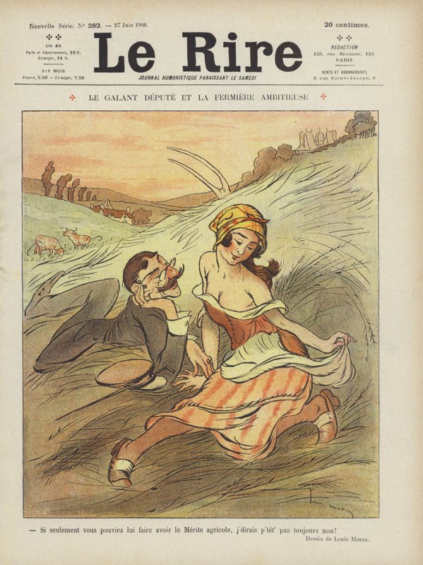 A gáláns helyettes és az ambiciózus farmlány. Illusztráció Le Rire alkotó: Louis Morin