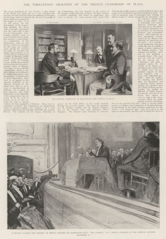A francia színdarabcenzúra fenyegető eltörlése alkotó: Louis Remy Sabattier