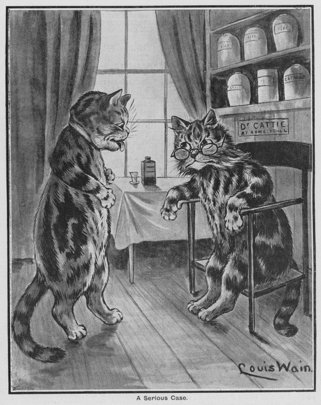 Súlyos eset (metszet) alkotó: Louis Wain