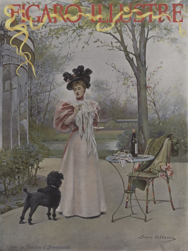 Gouter au Pavillon dArmenonville (kóstoló a Pavillon dArmenonville-ben). A Le Figaro Illustre borítója, 1895. május alkotó: Louise Abbéma