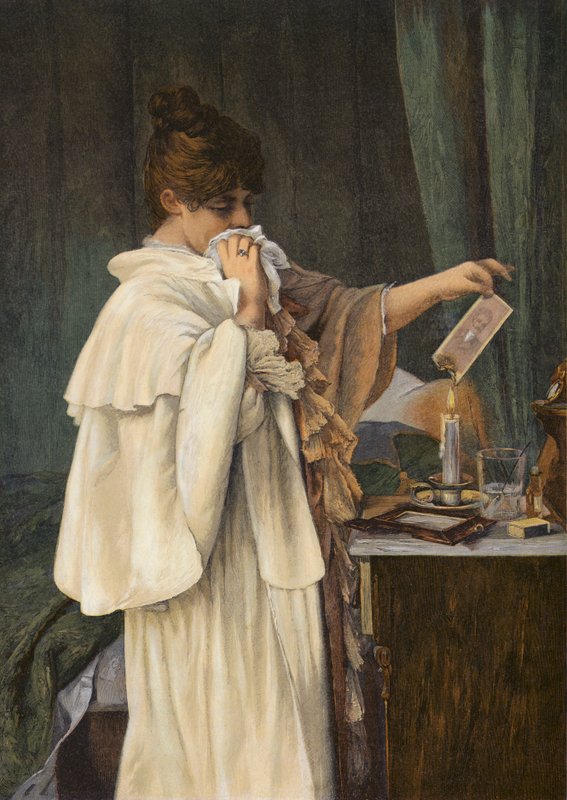 "All Over", Lány elégeti szeretője portréját, miután viszonyuk véget ért (színes litográfia) alkotó: Louise Max Ehrler