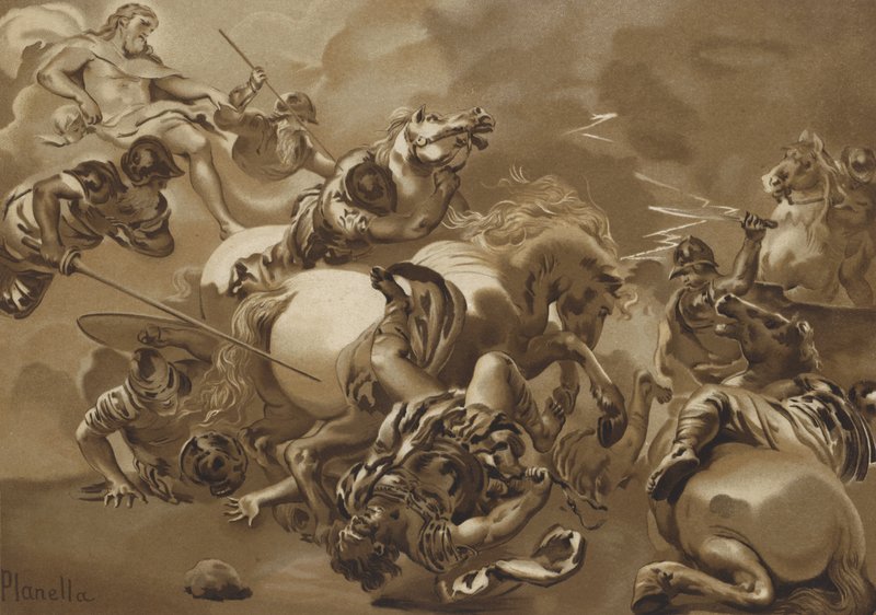 Julianus, a hitehagyott halála (chromolitho) alkotó: Luca Giordano