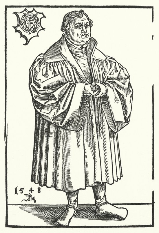 Luther Márton német protestáns reformátor későbbi életében (metszet) alkotó: Lucas the Elder (after) Cranach