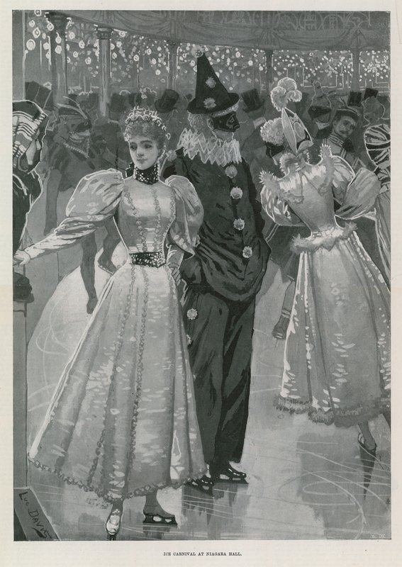 Jégkarnevál a Niagara Hallban, Westminster London (litho) alkotó: Lucien Davis