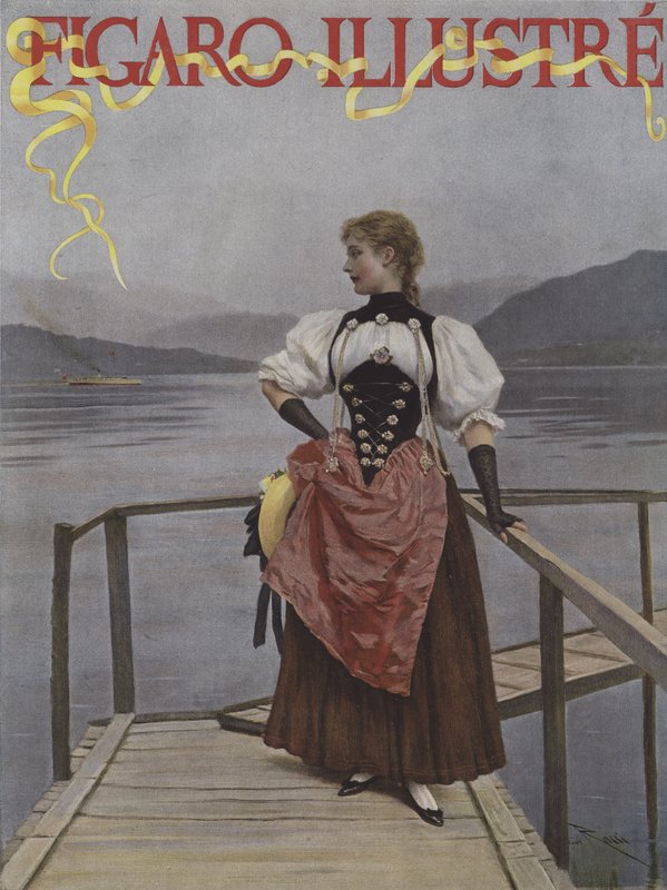 Svájcban (Svájcban). A Le Figaro Illustre borítója, 1893. július alkotó: Lucius Rossi