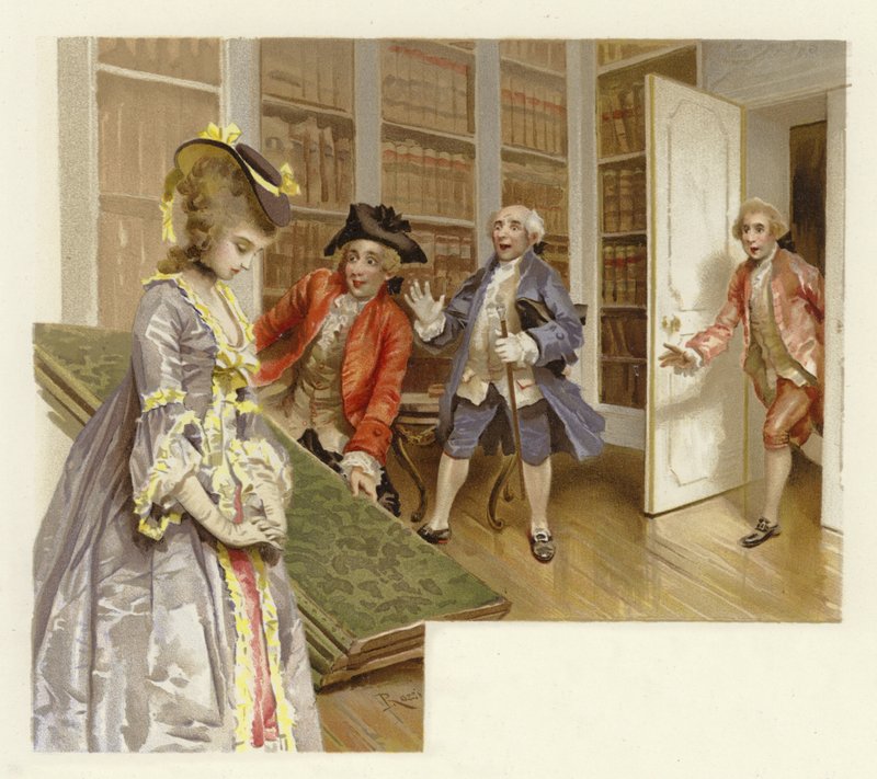 Illusztráció A botrány iskolájához (chromolitho) alkotó: Lucius Rossi