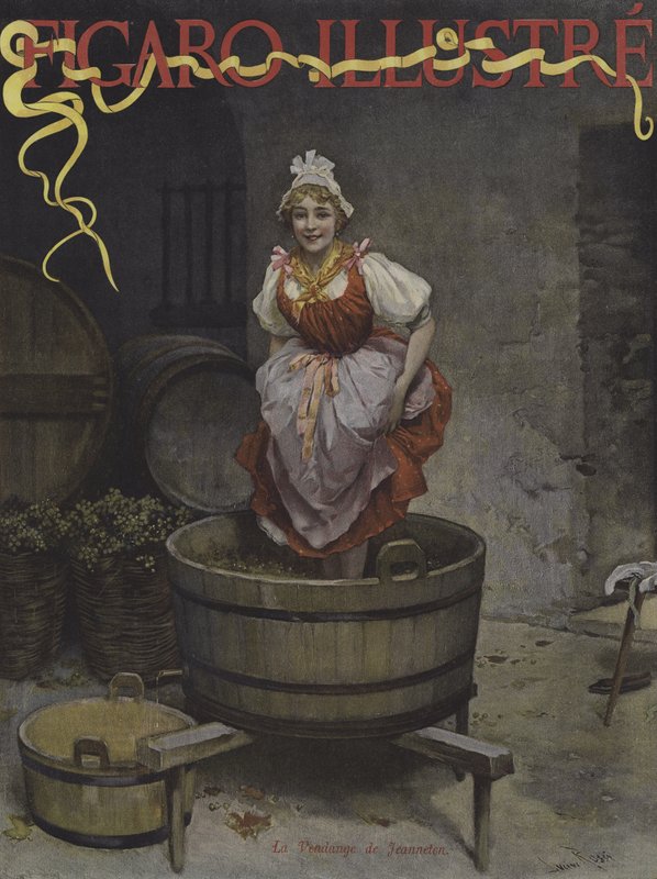 La Vendange de Jeanneton (Jeanneton aratása). A Le Figaro Illustre borítója, 1895. november alkotó: Lucius Rossi
