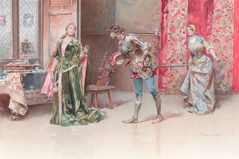 Illusztráció Shakespeare Otellójához (chromolitho) alkotó: Ludovico Marchetti