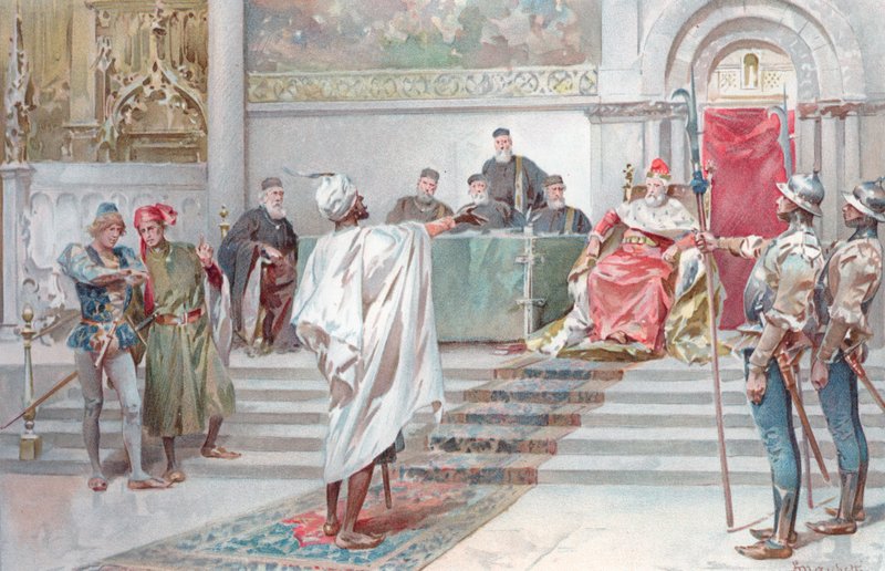 Illusztráció Shakespeare Otellójához (chromolitho) alkotó: Ludovico Marchetti