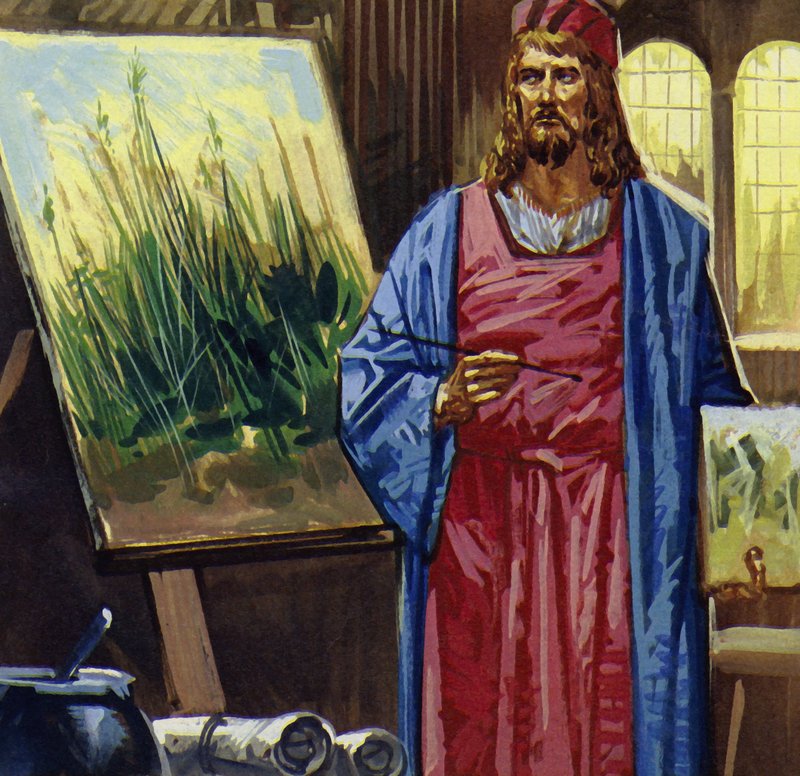 Dürer Velencébe utazott, és ott töltötte ideje nagy részét festéssel (színes litográfia). alkotó: Luis Arcas Brauner