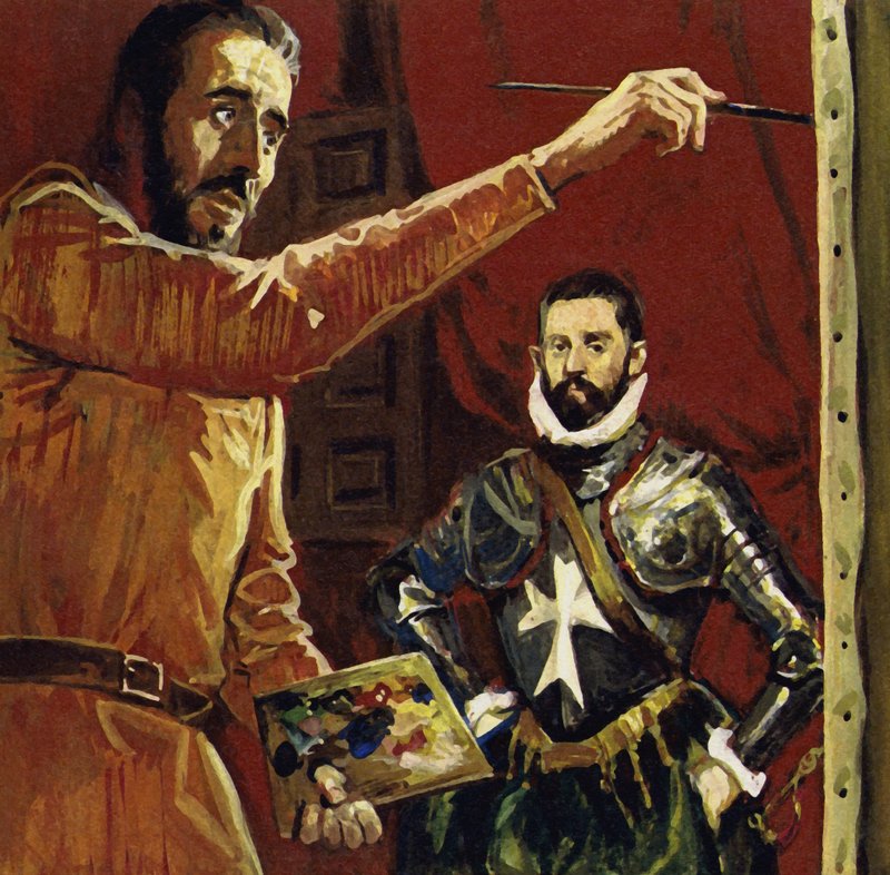 El Greco festménye Vincentio Anastagi Máltán (színes litográfia) alkotó: Luis Arcas Brauner