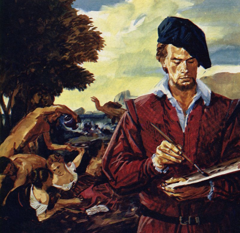 Tiziano számos velencei nemesi családnak dolgozott (színes litográfia) alkotó: Luis Arcas Brauner