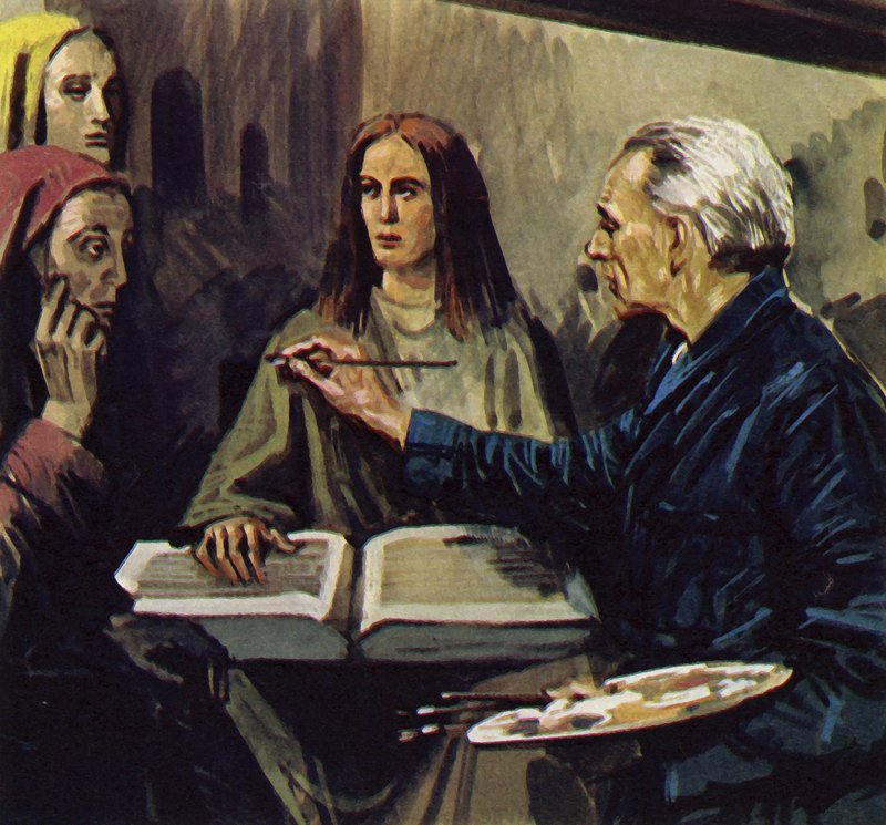 Van Meegeren be tudta bizonyítani, hogy a festményeket (színes litográfia) hamisította. alkotó: Luis Arcas Brauner