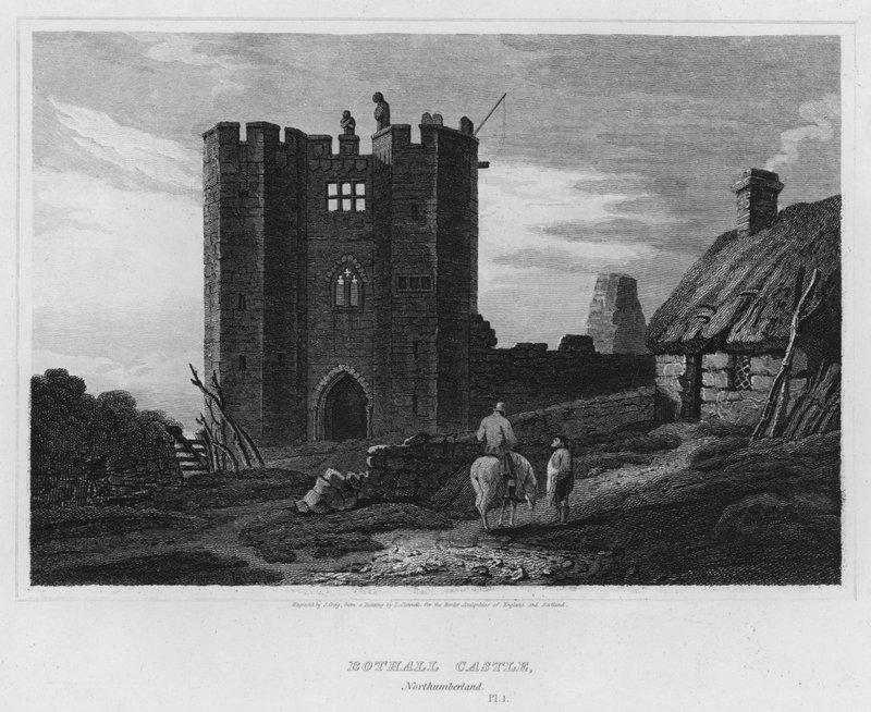 Bothall kastély, Northumberland (metszet) alkotó: Luke (after) Clennell