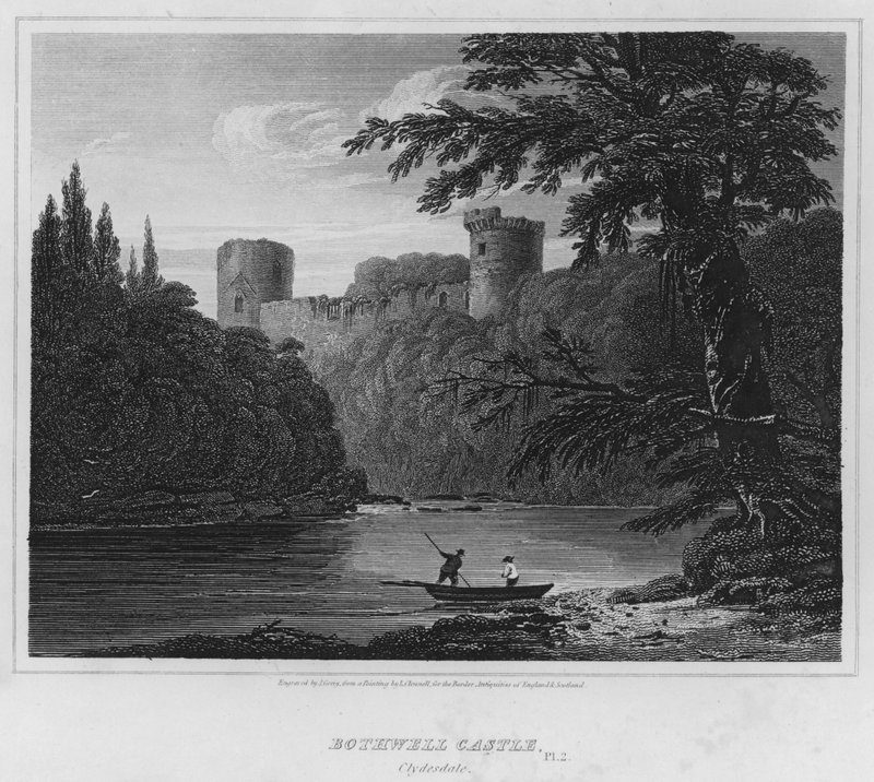 Bothwell kastély, Clydesdale (metszet) alkotó: Luke (after) Clennell