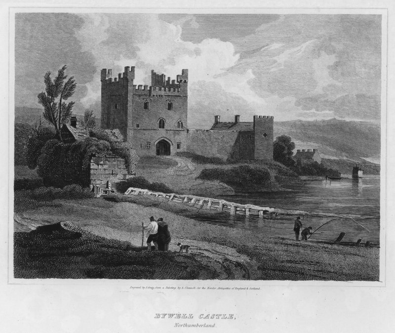 Bywell kastély, Northumberland (metszet) alkotó: Luke (after) Clennell