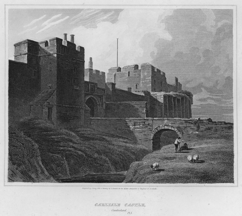 Carlisle kastély, Cumberland (metszet) alkotó: Luke (after) Clennell