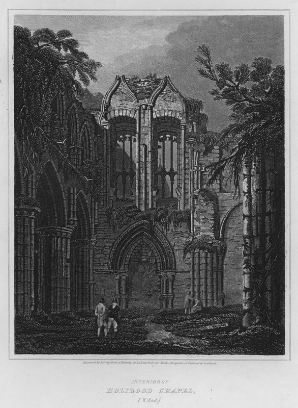 A Holyrood-kápolna belseje, West End (metszet) alkotó: Luke (after) Clennell