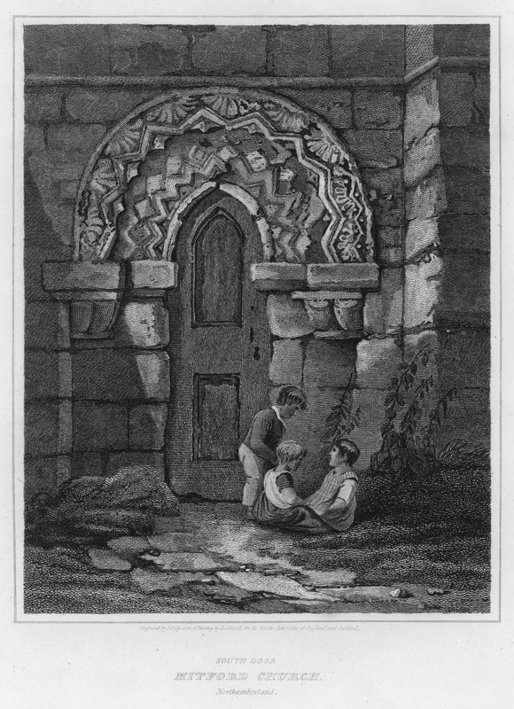 South Door, Mitford Church, Northumberland (metszet) alkotó: Luke (after) Clennell
