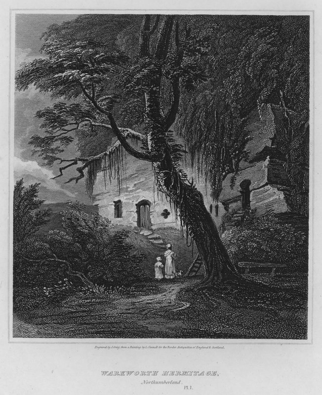 Warkworth Hermitage, Northumberland (metszet) alkotó: Luke (after) Clennell