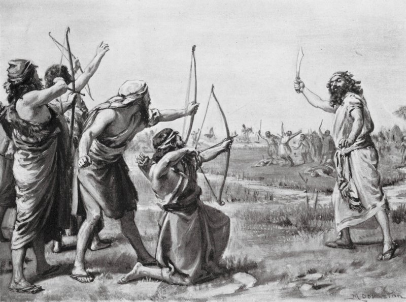 Szemita nomádok betörése (litográfia) alkotó: Margaret (after) Dovaston