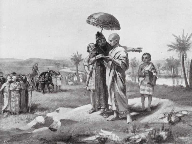 Az Asszíria és Babilon közötti határ rendezése (litho) alkotó: Margaret (after) Dovaston