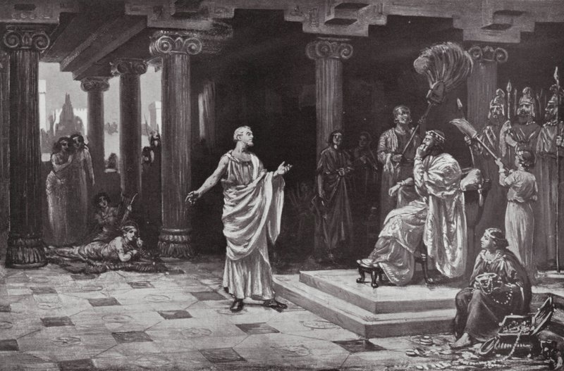 Szolón Krőzus udvarában (litográfia) alkotó: Margaret (after) Dovaston