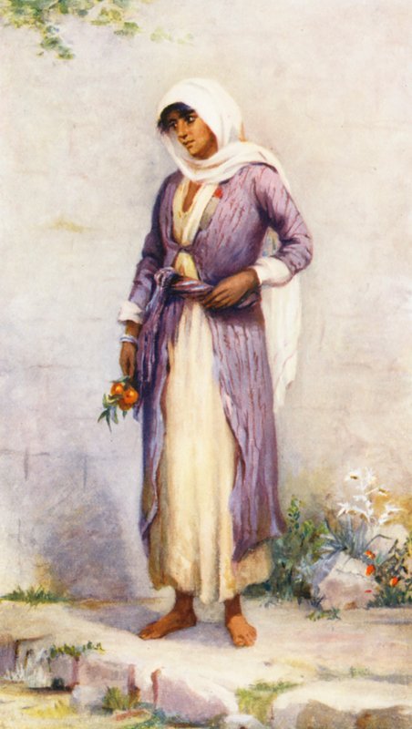Drúz nő (színes litográfia) alkotó: Margaret Thomas
