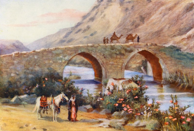 Híd a Litánia felett, Jisr el Kardeli (színes litográfia) alkotó: Margaret Thomas