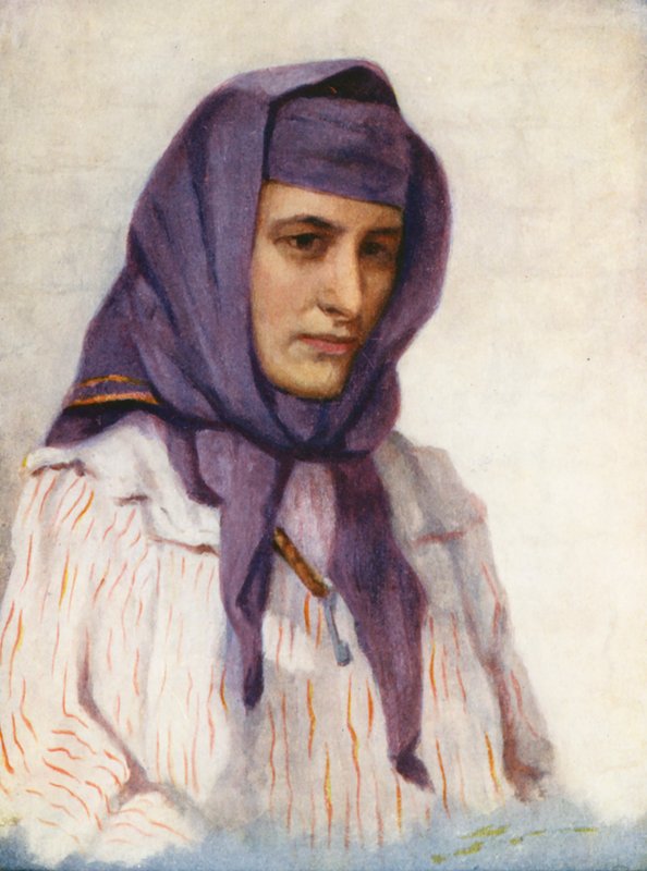 Libanoni maronita lány (színes litográfia) alkotó: Margaret Thomas
