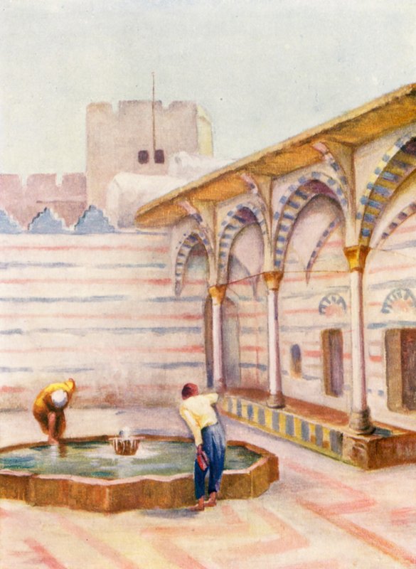 Mosque es Sinamiyeh, Damaszkusz (színes litográfia) alkotó: Margaret Thomas