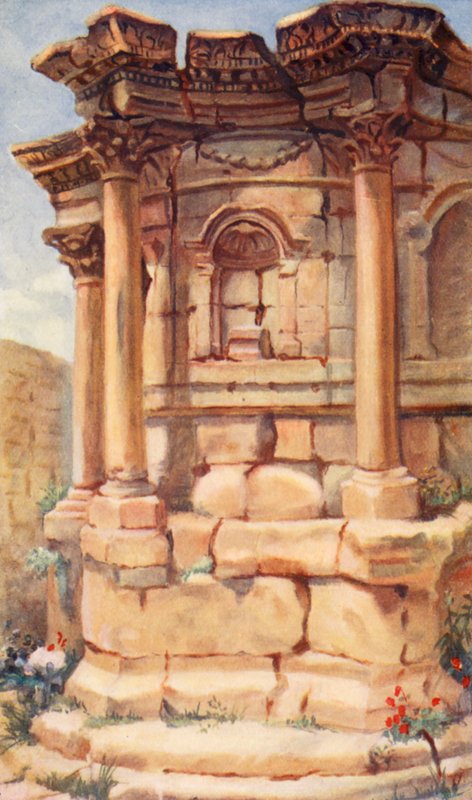 Vénusz-templom, Baalbek (színes litográfia) alkotó: Margaret Thomas