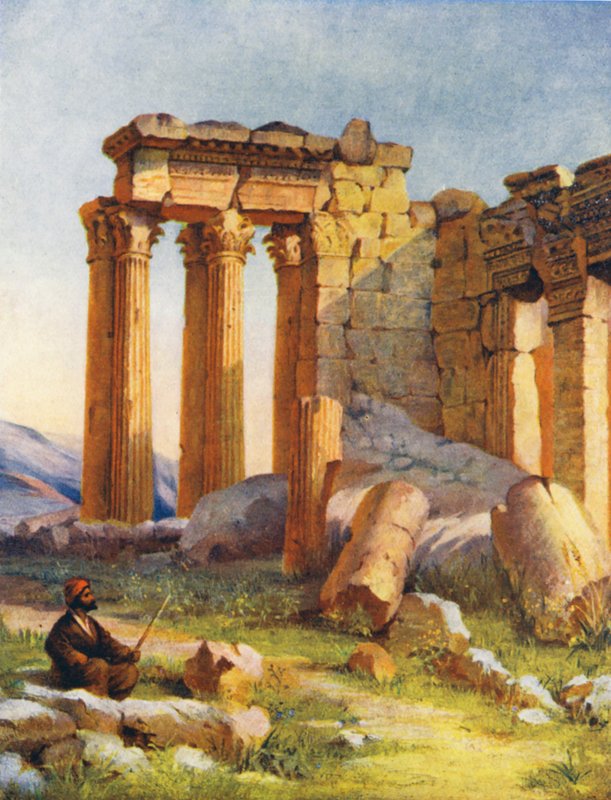 A kis templom, Baalbek (színes litográfia) alkotó: Margaret Thomas