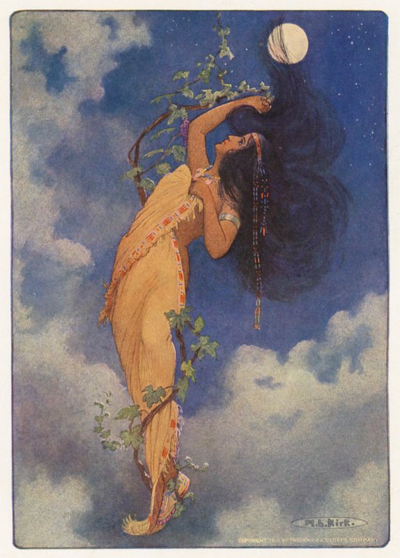 Longfellow Hiawatha című művének illusztrációja (színes litográfia) alkotó: Maria Louise Kirk