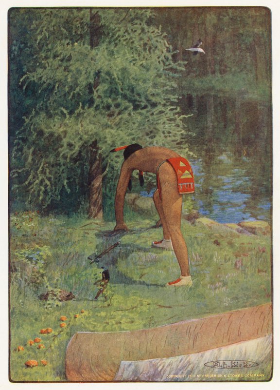 Longfellow Hiawatha című művének illusztrációja (színes litográfia) alkotó: Maria Louise Kirk