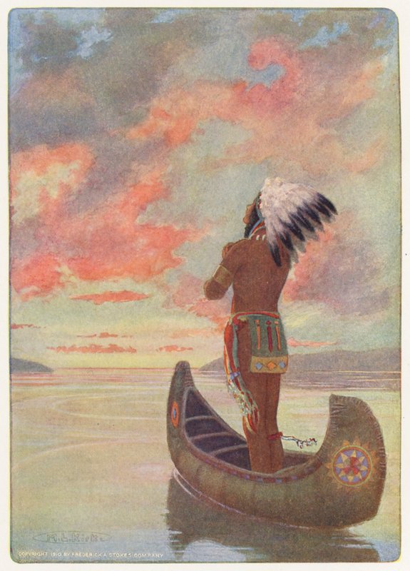 Longfellow Hiawatha című művének illusztrációja (színes litográfia) alkotó: Maria Louise Kirk