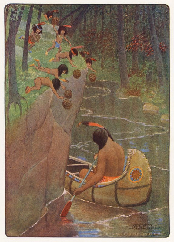 Longfellow Hiawatha című művének illusztrációja (színes litográfia) alkotó: Maria Louise Kirk
