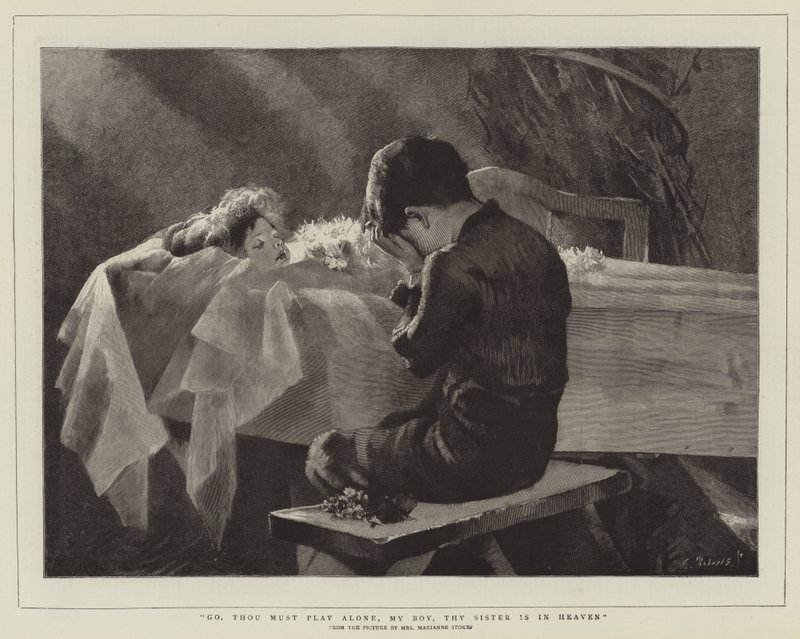 Menj, egyedül kell játszanod, fiam, a nővéred a mennyben van alkotó: Marianne Stokes