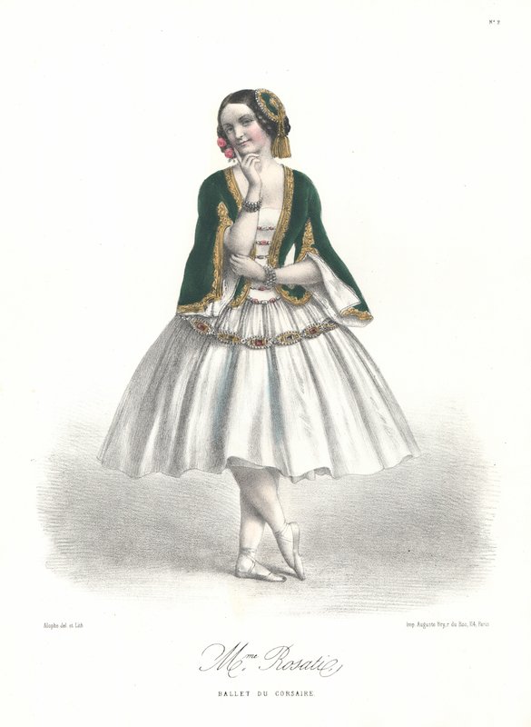 Carolina Rosati olasz balett-táncosnő Adolphe Adam Le Corsaire című balettjében a Párizsi Operában alkotó: Marie Alexandre (after) Alophe