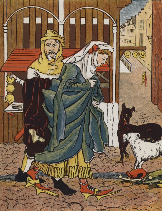 Hölgy átkelő az utcán a középkorban alkotó: Mary Eliza Haweis