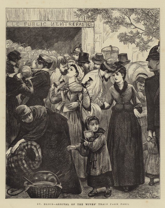 St Denis, A feleségek vonatának megérkezése Párizsból alkotó: Mary Ellen Edwards