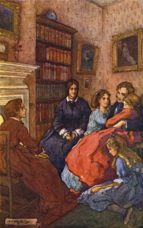 Illusztráció a kis nők számára alkotó: Mary V. Wheelhouse