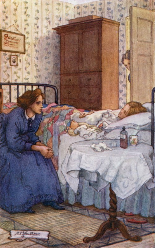 Illusztráció a kis nők számára alkotó: Mary V. Wheelhouse