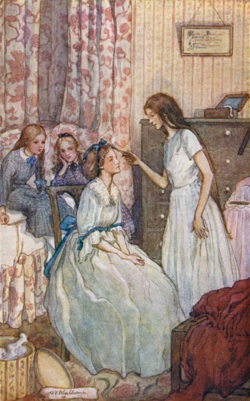 Illusztráció a kis nők számára alkotó: Mary V. Wheelhouse