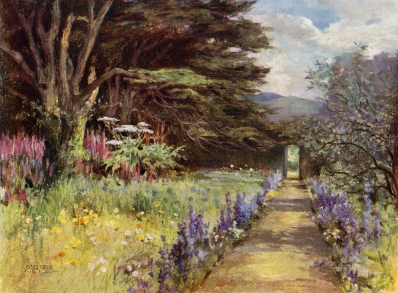 Scottish Gardens: Colinton House (színes litho) alkotó: Mary Georgina Wade Wilson