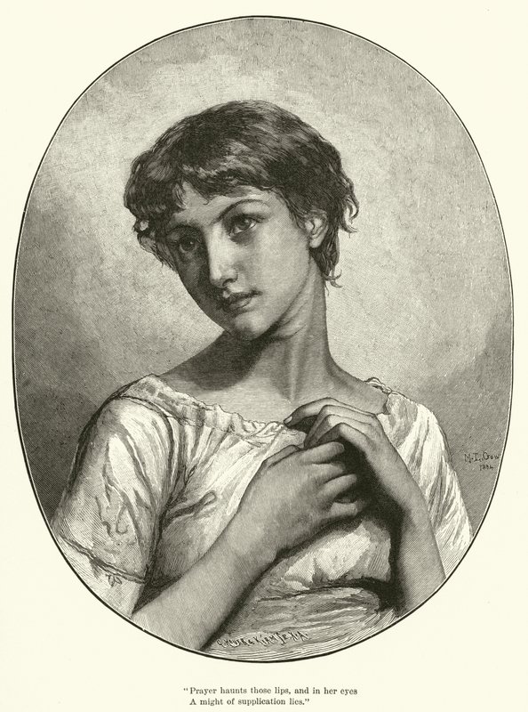 Imádság (metszet) alkotó: Mary L. Gow