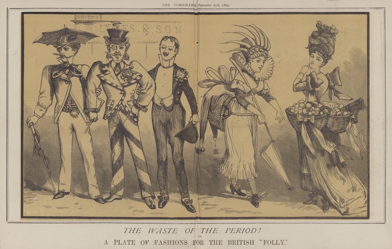 Az időszak pazarlása! vagy, A Plate of Fashions for the British Folly (színes litho) alkotó: Matthew