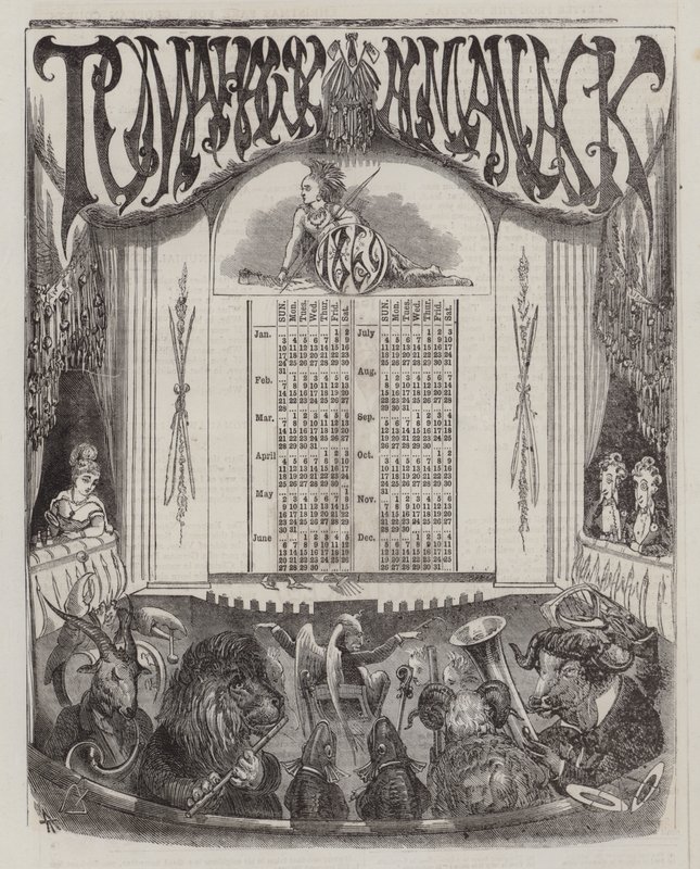 Tomahawk almanach 1869-re (színes litó) alkotó: Matthew