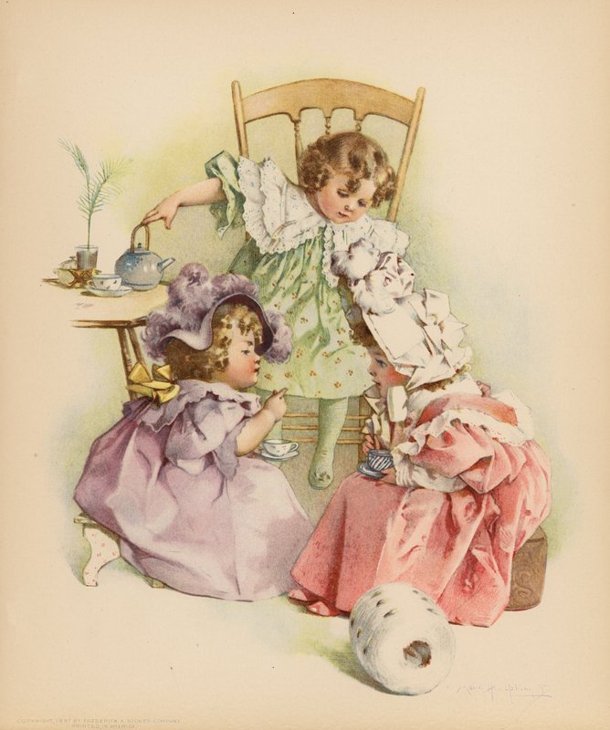 Tea és pletyka (színes litó) alkotó: Maud Humphrey